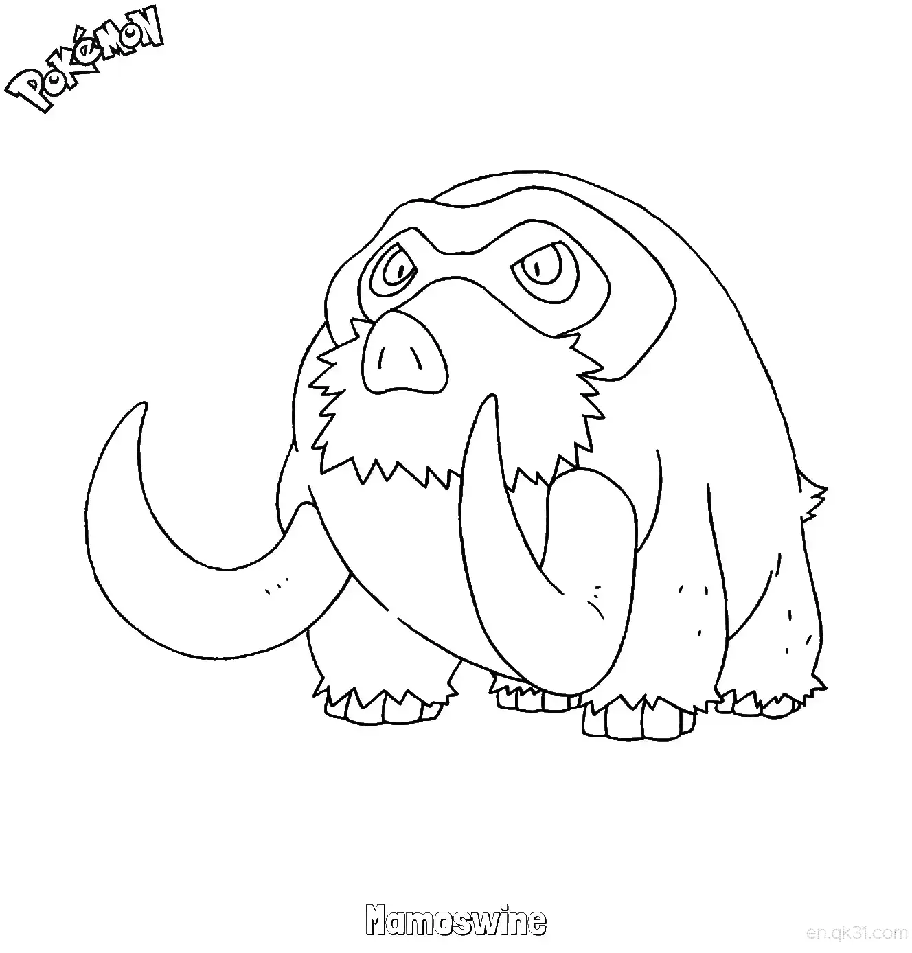 Mamoswine Coloring Page - Free Printable Pokemon Coloring Sheets – Free Printable Coloring Page for Kids and Adults