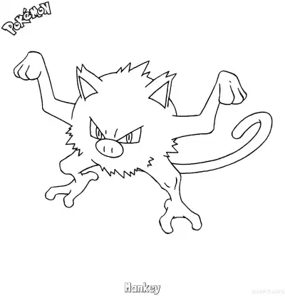 Free printable Mankey Coloring Page - Free Printable Pokemon Coloring Sheets coloring page