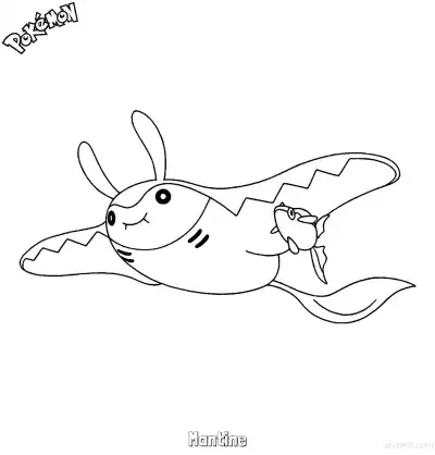 Free printable Mantine Coloring Page - Free Printable Pokemon Coloring Sheets coloring page