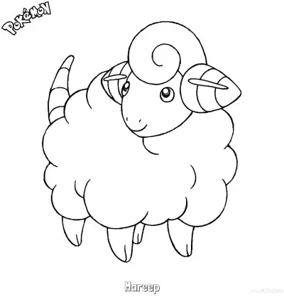 Free printable Mareep Coloring Page - Free Printable Pokemon Coloring Sheets coloring page