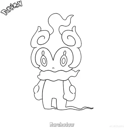 Free printable Marshadow Coloring Page - Free Printable Pokemon Coloring Sheets coloring page