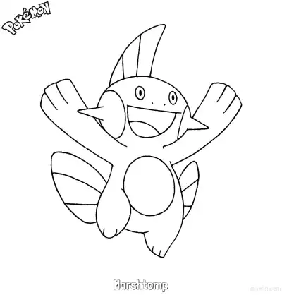 Free printable Marshtomp Coloring Page - Free Printable Pokemon Coloring Sheets coloring page