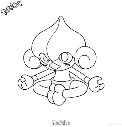 Free printable Meditite Coloring Page - Free Printable Pokemon Coloring Sheets coloring page