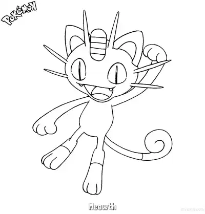 Free printable Meowth Coloring Page - Free Printable Pokemon Coloring Sheets coloring page