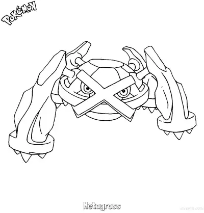 Free printable Metagross Coloring Page - Free Printable Pokemon Coloring Sheets coloring page