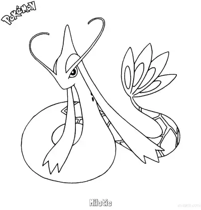 Free printable Milotic Coloring Page - Free Printable Pokemon Coloring Sheets coloring page