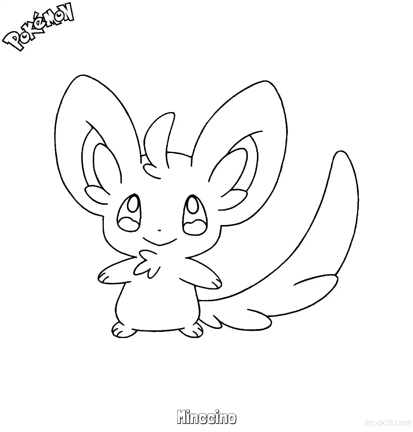 Minccino Coloring Page - Free Printable Pokemon Coloring Sheets – Free Printable Coloring Page for Kids and Adults