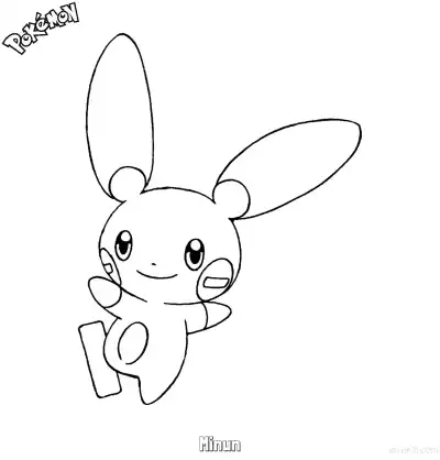 Free printable Minun Coloring Page - Free Printable Pokemon Coloring Sheets coloring page