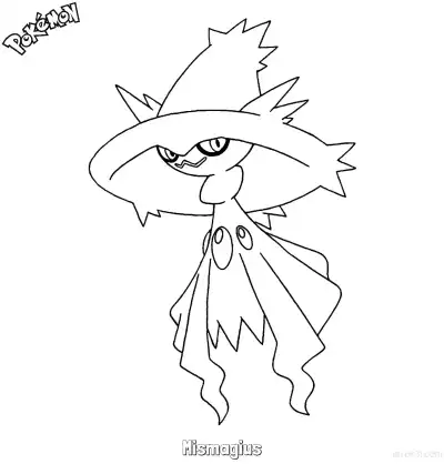 Free printable Mismagius Coloring Page - Free Printable Pokemon Coloring Sheets coloring page
