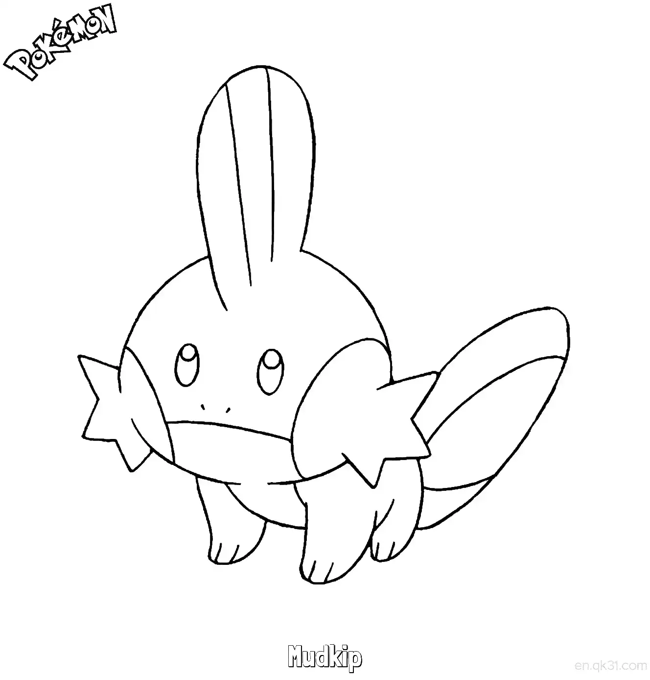 Mudkip Coloring Page - Free Printable Pokemon Coloring Sheets – Free Printable Coloring Page for Kids and Adults