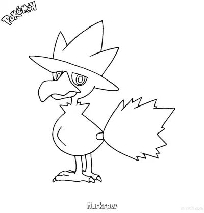 Free printable Murkrow Coloring Page - Free Printable Pokemon Coloring Sheets coloring page