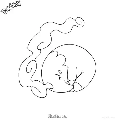 Free printable Musharna Coloring Page - Free Printable Pokemon Coloring Sheets coloring page