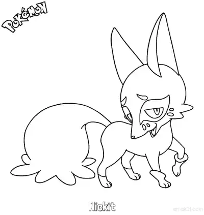 Free printable Nickit Coloring Page - Free Printable Pokemon Coloring Sheets coloring page