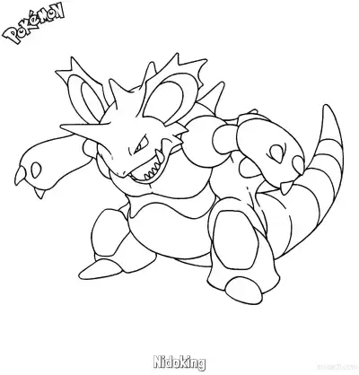 Free printable Nidoking Coloring Page - Free Printable Pokemon Coloring Sheets coloring page