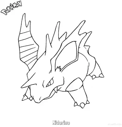 Free printable Nidorino Coloring Page - Free Printable Pokemon Coloring Sheets coloring page