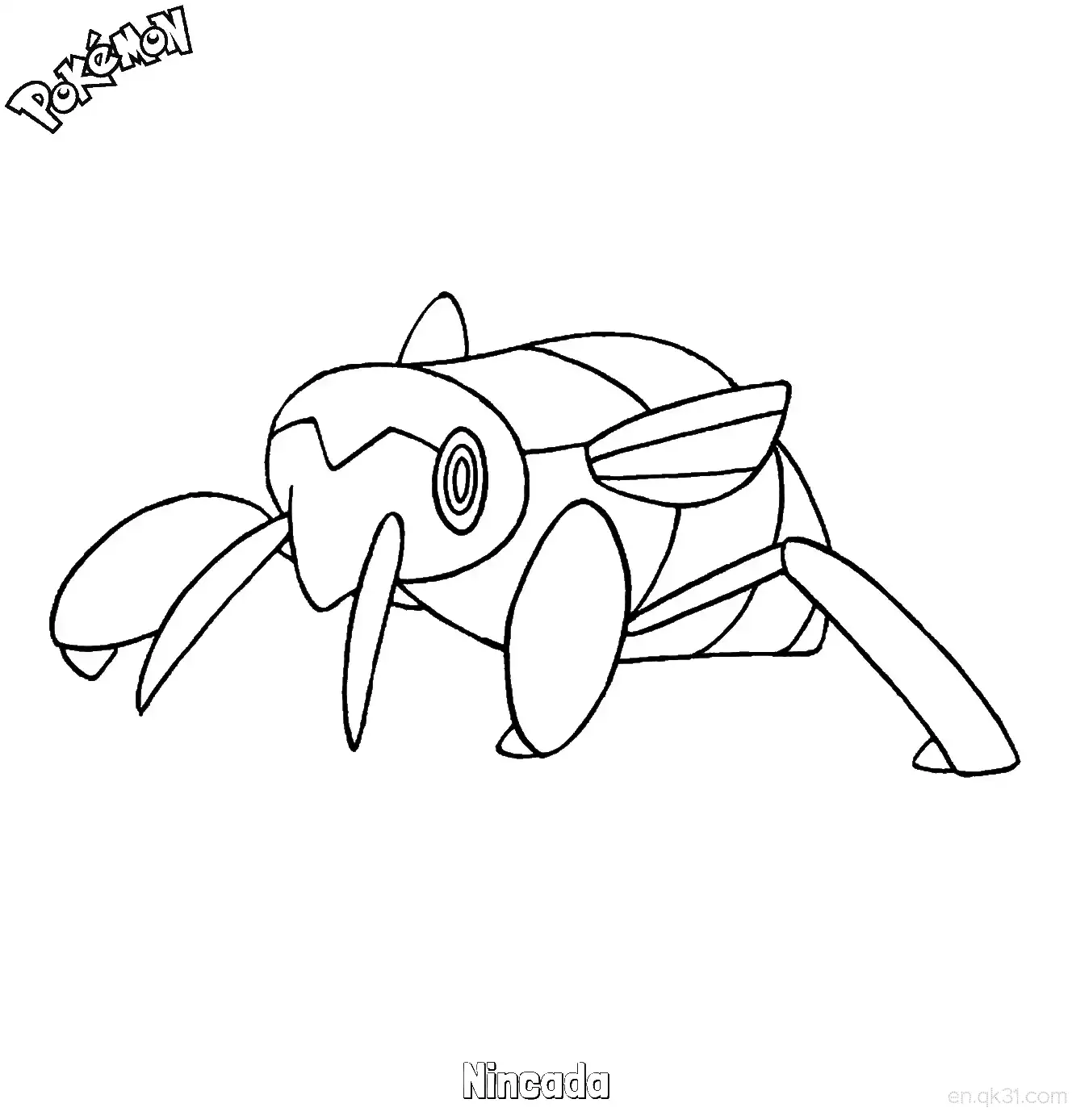 Nincada Coloring Page - Free Printable Pokemon Coloring Sheets – Free Printable Coloring Page for Kids and Adults