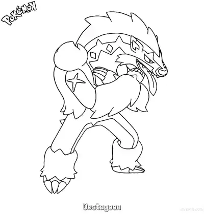 Free printable Obstagoon Coloring Page - Free Printable Pokemon Coloring Sheets coloring page