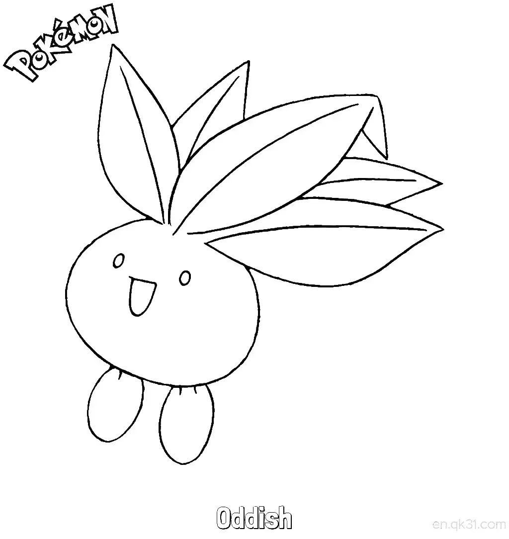 Oddish Coloring Page - Free Printable Pokemon Coloring Sheets – Free Printable Coloring Page for Kids and Adults