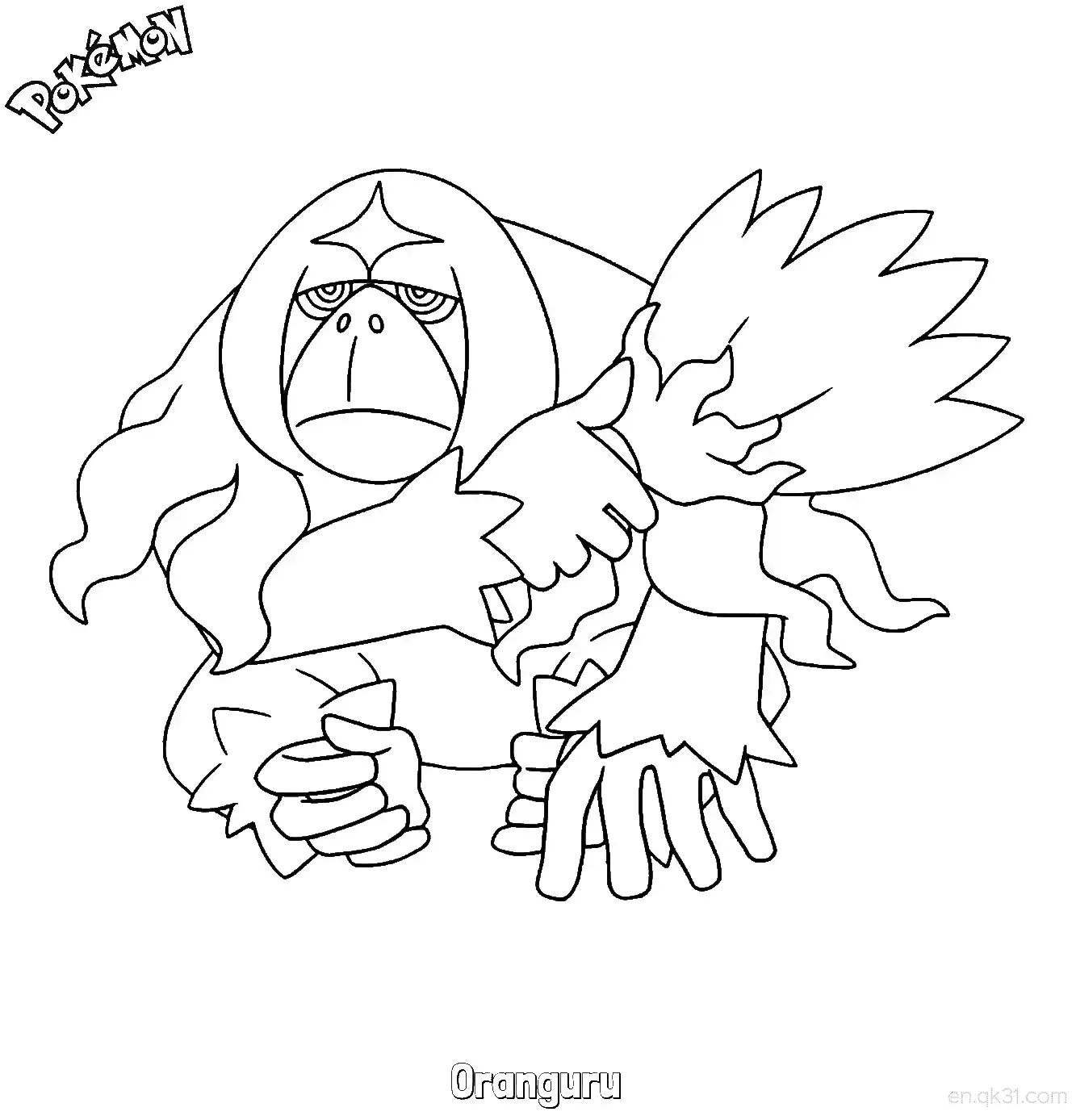 Oranguru Coloring Page - Free Printable Pokemon Coloring Sheets – Free Printable Coloring Page for Kids and Adults