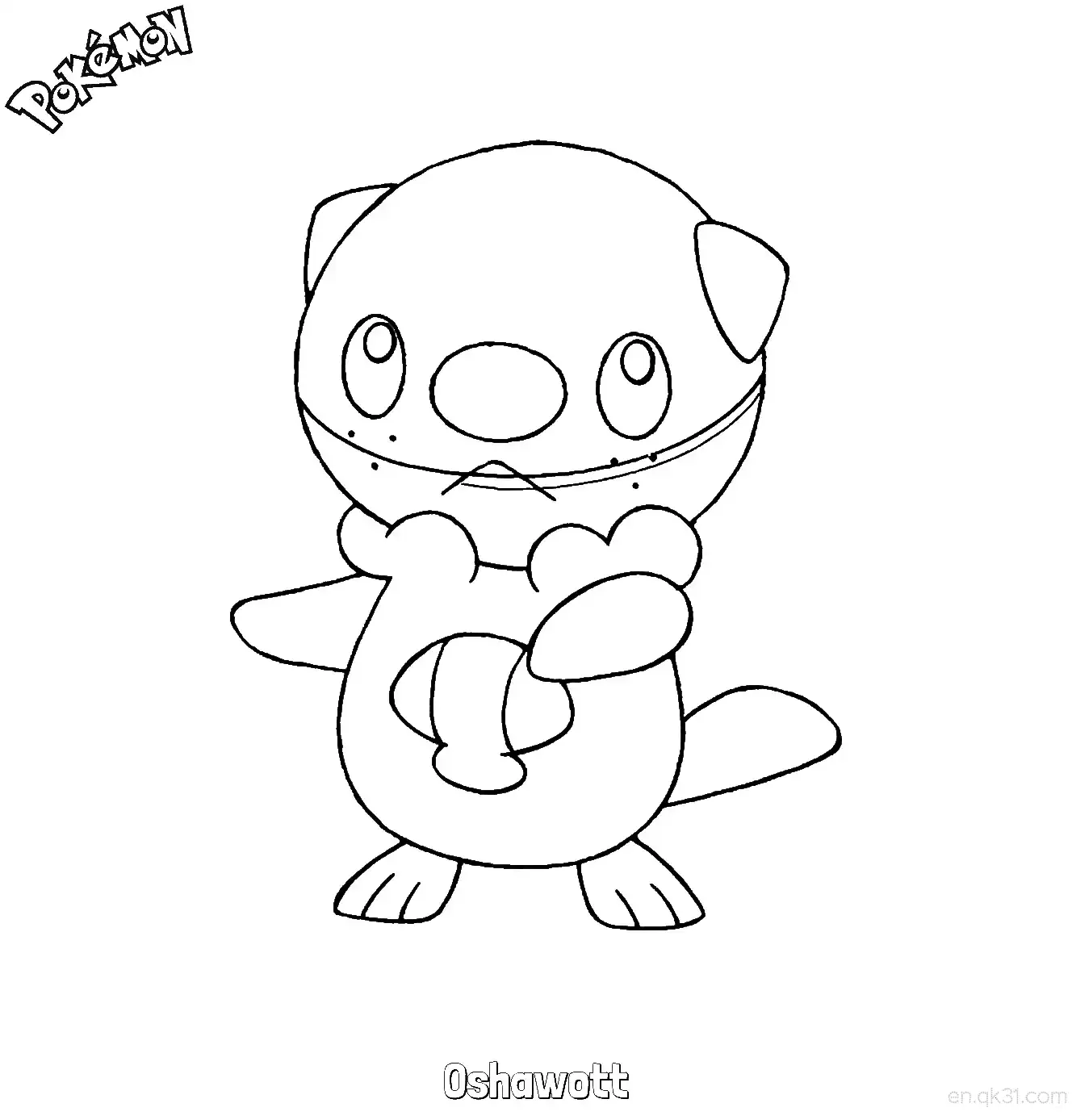 Oshawott Coloring Page - Free Printable Pokemon Coloring Sheets – Free Printable Coloring Page for Kids and Adults