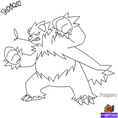 Free printable Pangoro Coloring Page - Free Printable Pokemon Coloring Sheets coloring page