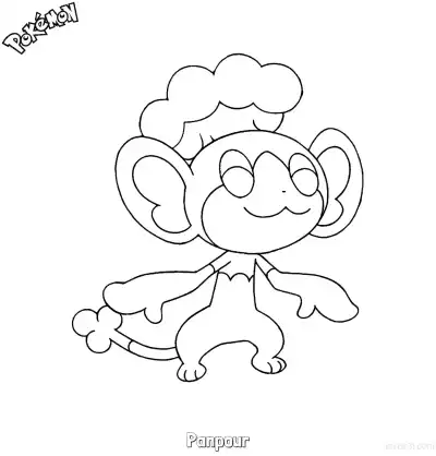 Free printable Panpour Coloring Page - Free Printable Pokemon Coloring Sheets coloring page