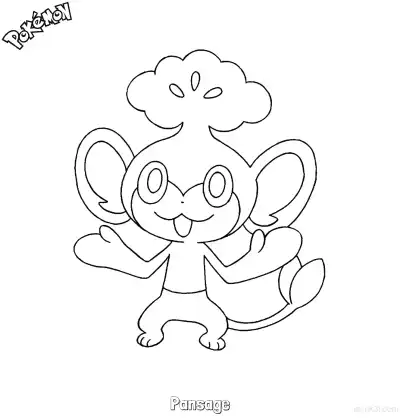Free printable Pansage Coloring Page - Free Printable Pokemon Coloring Sheets coloring page