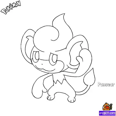 Free printable Pansear Coloring Page - Free Printable Pokemon Coloring Sheets coloring page