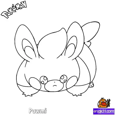 Free printable Pawmi Coloring Page - Free Printable Pokemon Coloring Sheets coloring page