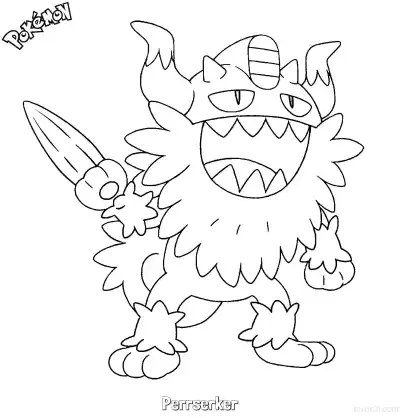 Free printable Perrserker Coloring Page - Free Printable Pokemon Coloring Sheets coloring page