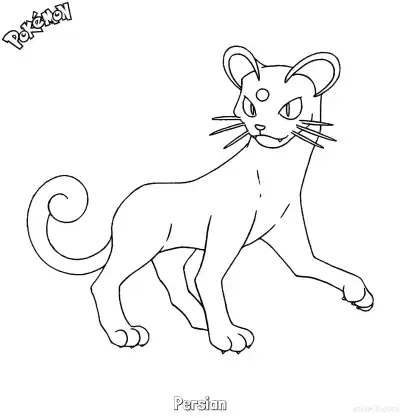 Free printable Persian Coloring Page - Free Printable Pokemon Coloring Sheets coloring page