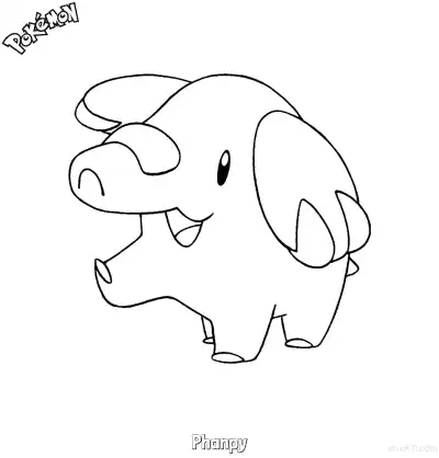Free printable Phanpy Coloring Page - Free Printable Pokemon Coloring Sheets coloring page