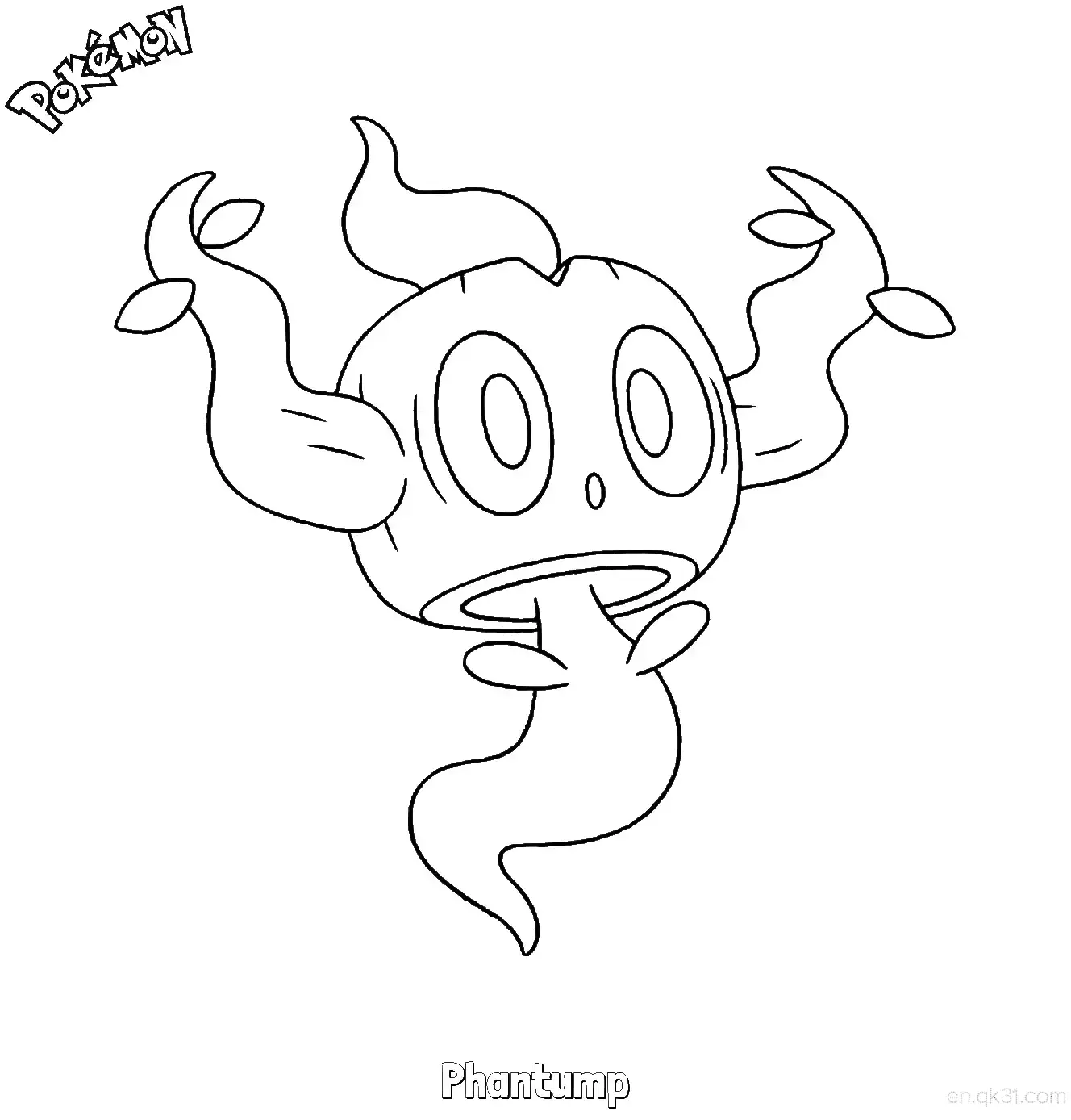 Phantump Coloring Page - Free Printable Pokemon Coloring Sheets – Free Printable Coloring Page for Kids and Adults