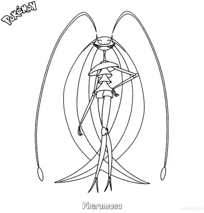 Free printable Pheromosa Coloring Page - Free Printable Pokemon Coloring Sheets coloring page
