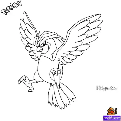 Free printable Pidgeotto Coloring Page - Free Printable Pokemon Coloring Sheets coloring page