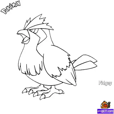 Free printable Pidgey Coloring Page - Free Printable Pokemon Coloring Sheets coloring page