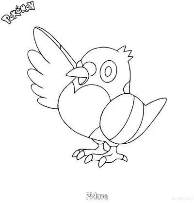 Free printable Pidove Coloring Page - Free Printable Pokemon Coloring Sheets coloring page