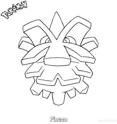 Free printable Pineco Coloring Page - Free Printable Pokemon Coloring Sheets coloring page