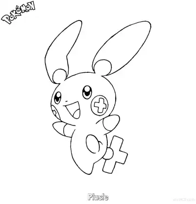 Free printable Plusle Coloring Page - Free Printable Pokemon Coloring Sheets coloring page