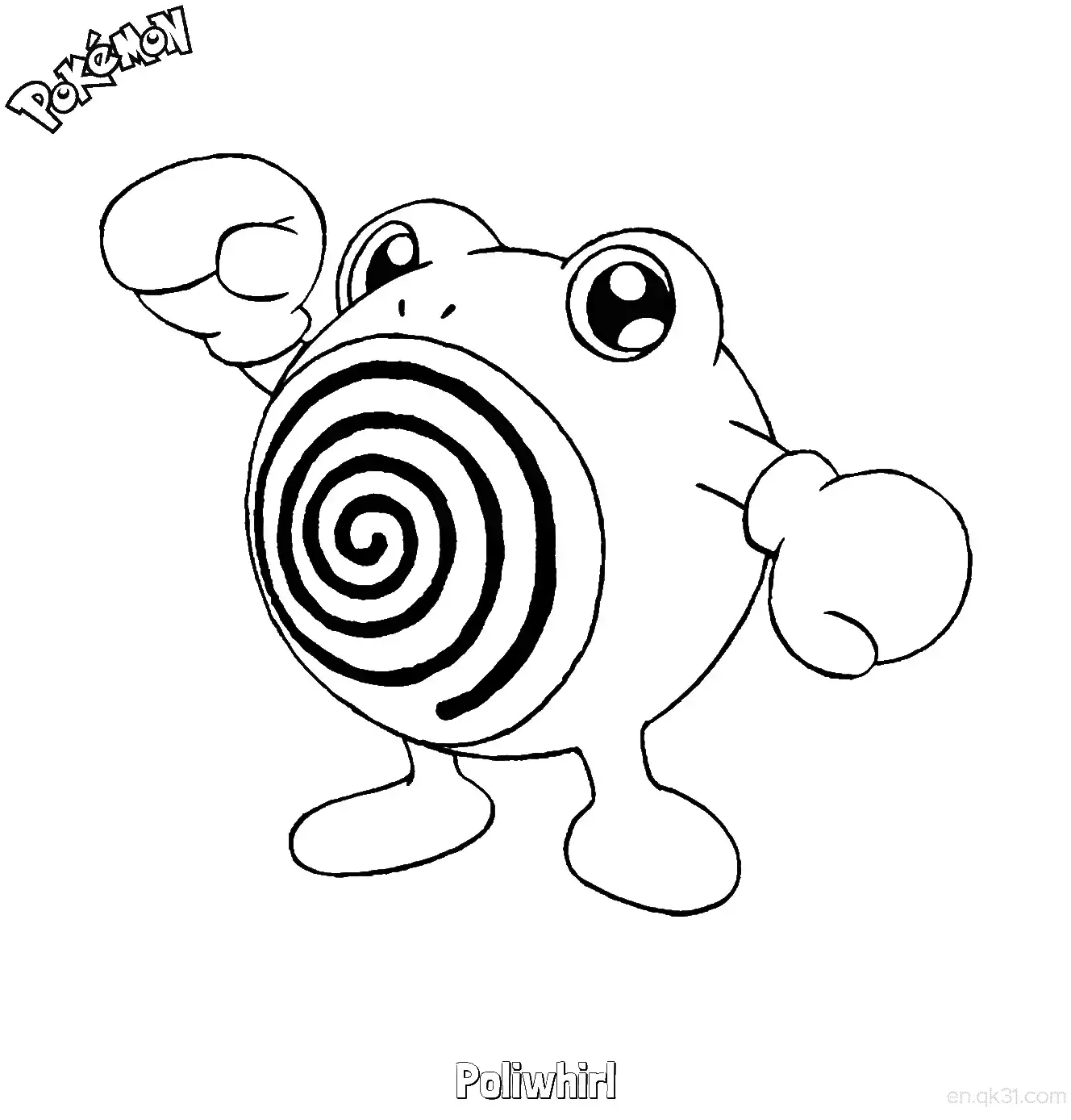 Poliwhirl Coloring Page - Free Printable Pokemon Coloring Sheets – Free Printable Coloring Page for Kids and Adults