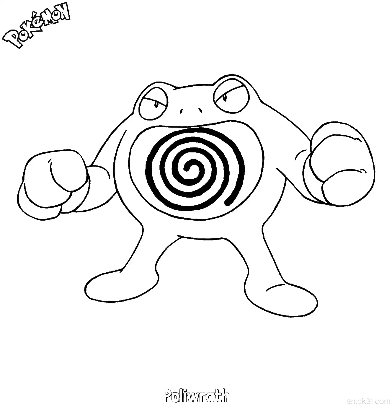Poliwrath Coloring Page - Free Printable Pokemon Coloring Sheets – Free Printable Coloring Page for Kids and Adults