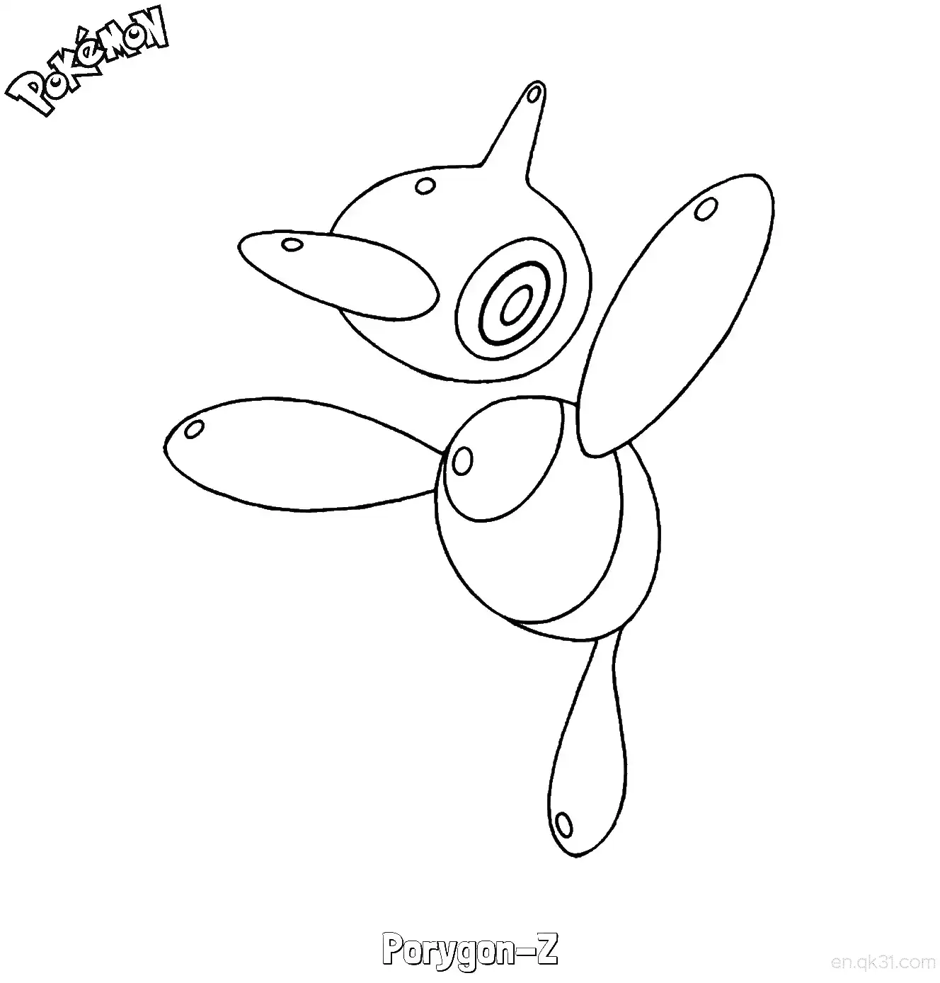 Porygon-Z Coloring Page - Free Printable Pokemon Coloring Sheets – Free Printable Coloring Page for Kids and Adults
