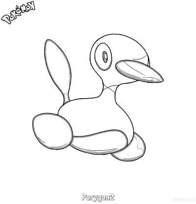Free printable Porygon2 Coloring Page - Free Printable Pokemon Coloring Sheets coloring page