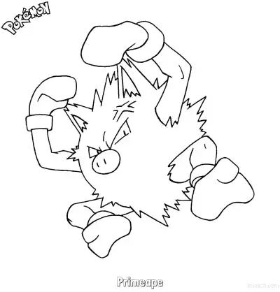 Free printable Primeape Coloring Page - Free Printable Pokemon Coloring Sheets coloring page