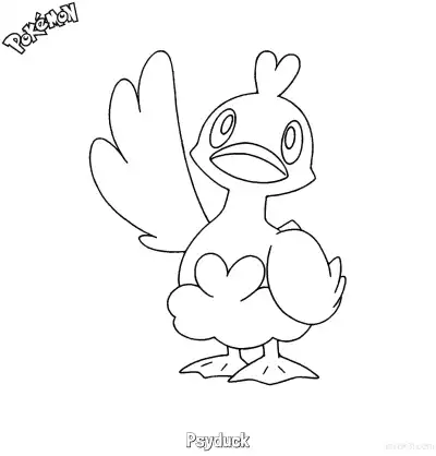 Free printable Psyduck2 Coloring Page - Free Printable Pokemon Coloring Sheets coloring page