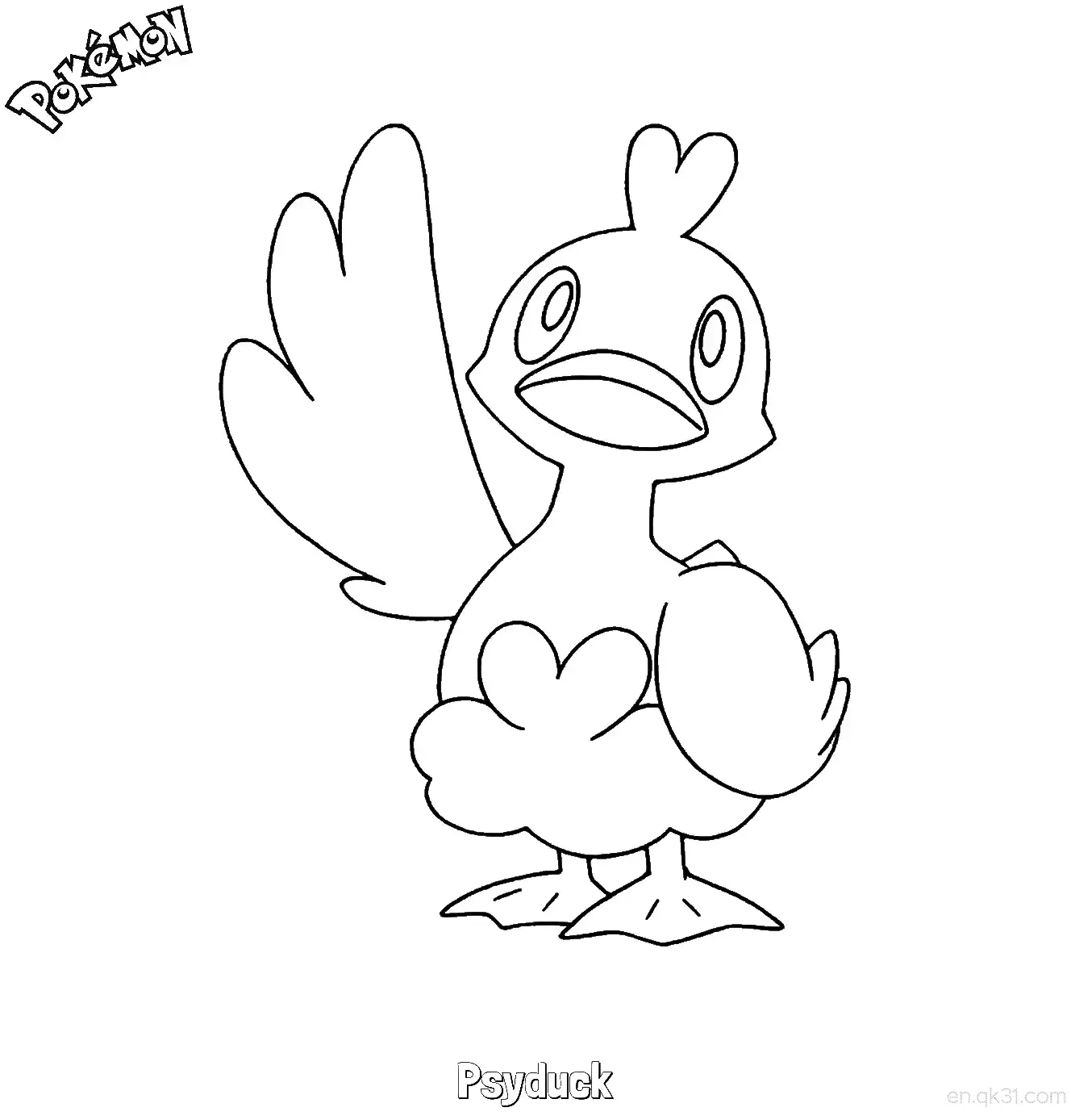 Psyduck2 Coloring Page - Free Printable Pokemon Coloring Sheets – Free Printable Coloring Page for Kids and Adults