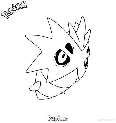 Free printable Pupitar Coloring Page - Free Printable Pokemon Coloring Sheets coloring page