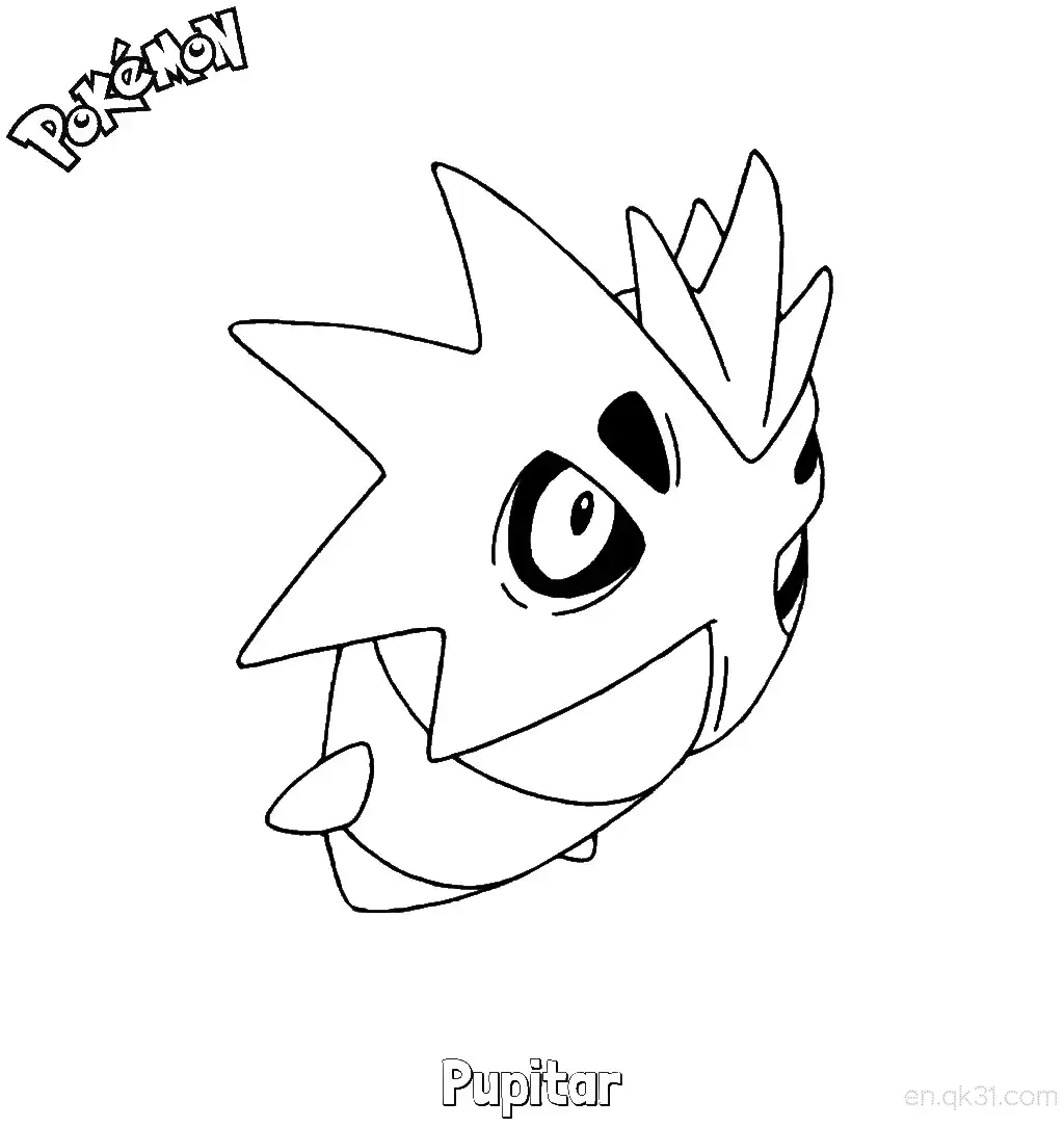 Pupitar Coloring Page - Free Printable Pokemon Coloring Sheets – Free Printable Coloring Page for Kids and Adults