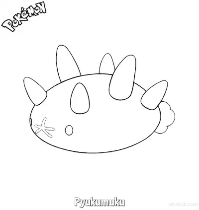 Free printable Pyukumuku Coloring Page - Free Printable Pokemon Coloring Sheets coloring page