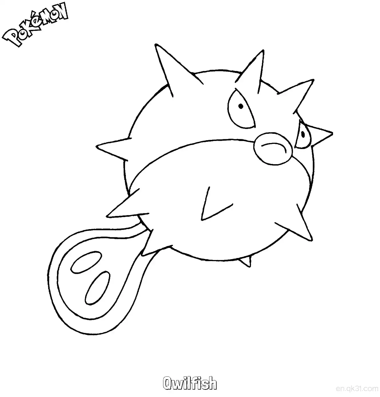 Qwilfish Coloring Page - Free Printable Pokemon Coloring Sheets – Free Printable Coloring Page for Kids and Adults